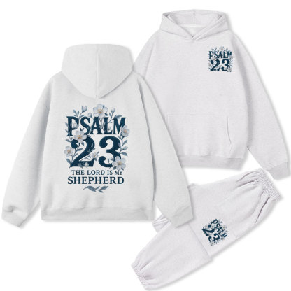 Psalm 23 Flower Christian Fleece Hoodie Set