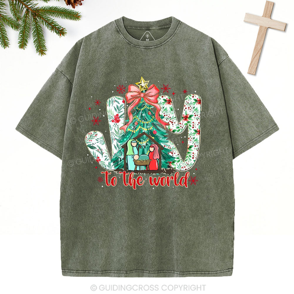 Joy To The World Christian Washed T-Shirt