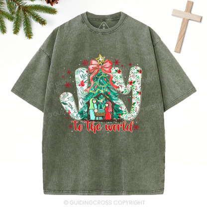 Joy To The World Christian Washed T-Shirt