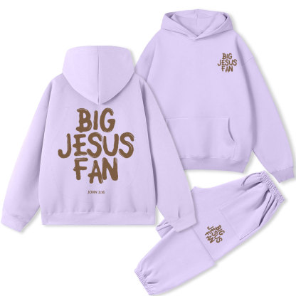 Big Jesus Fan Christian Premium Fleece Hoodie Set