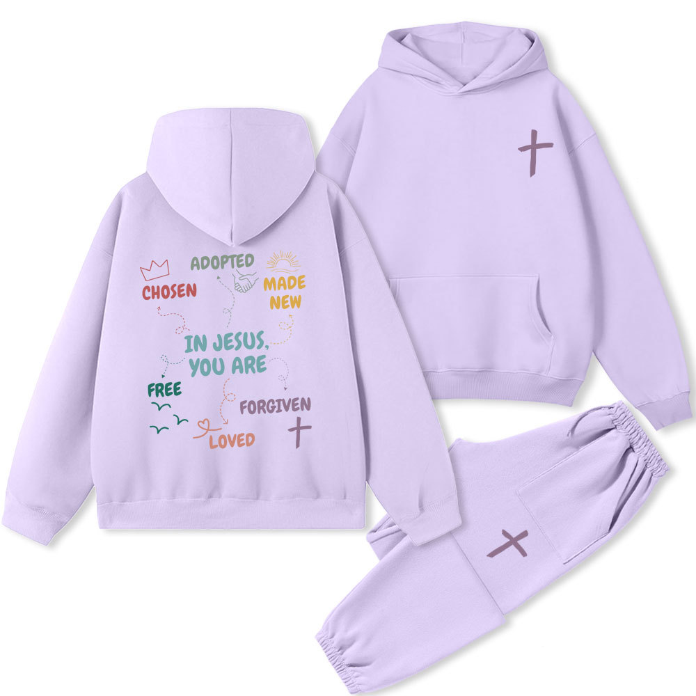 In Jesus You Are Christian Premium Fleece Hoodie Set