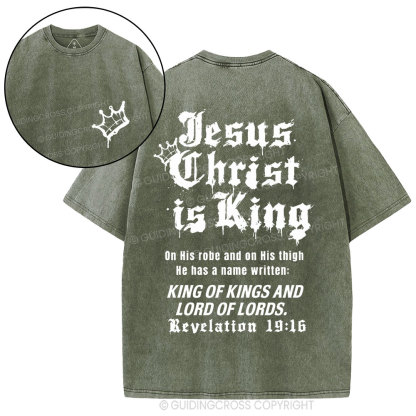 Jesus Christ Is King Christian Washed T-Shirt