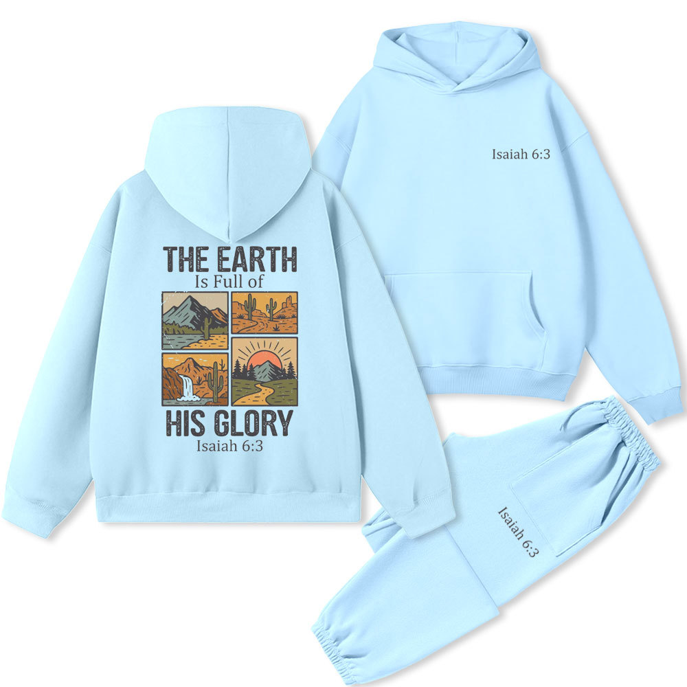 The Earth Is Full Of His Glory Christian Premium Fleece Hoodie Set