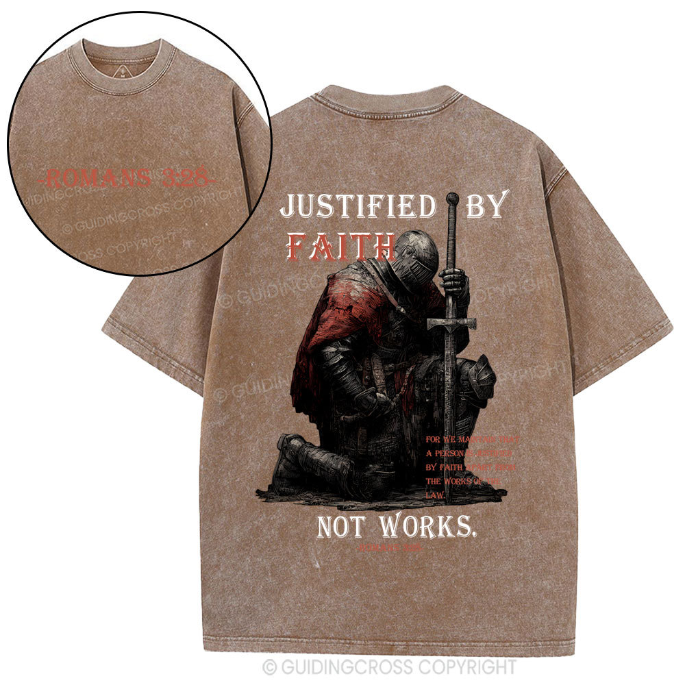 Justified By Faith Christian Washed T-Shirt