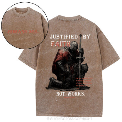 Justified By Faith Christian Washed T-Shirt
