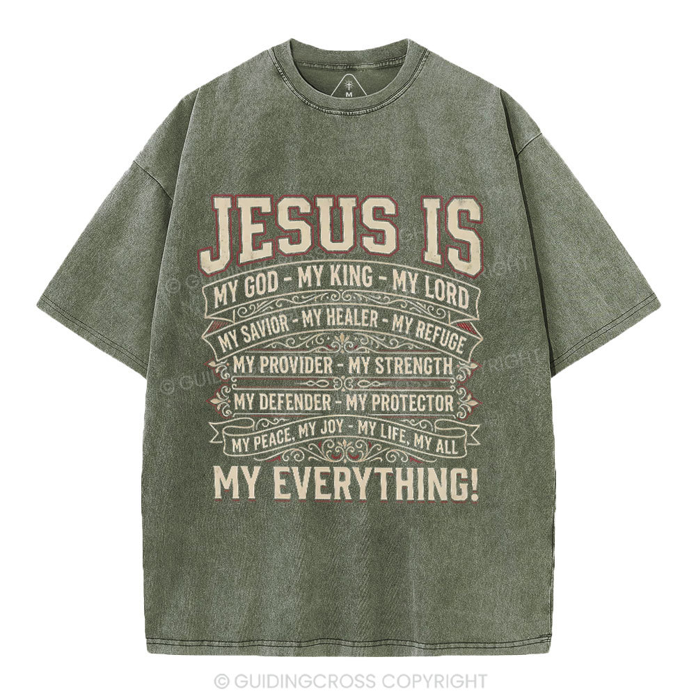 Jesus Is My Everything Christian Washed T-Shirt