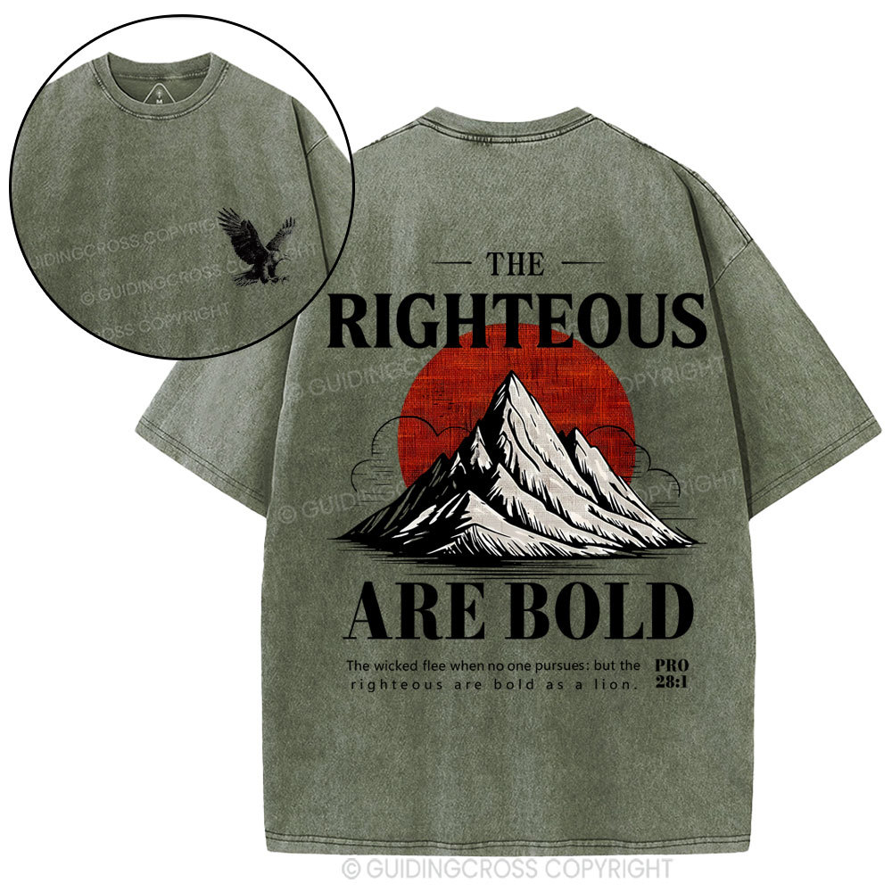 The Righteous Are Bold Chrsitian Washed T-Shirt