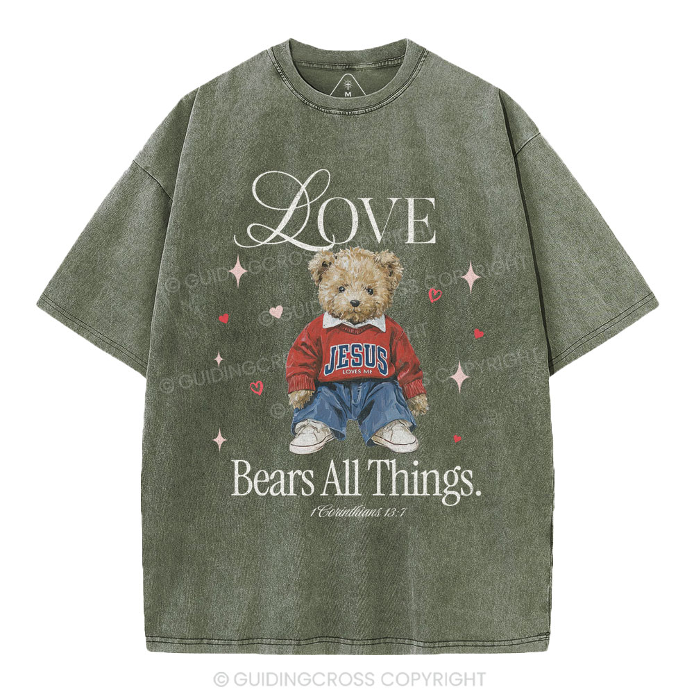 Love Bears All Things New Christian Washed T-Shirt