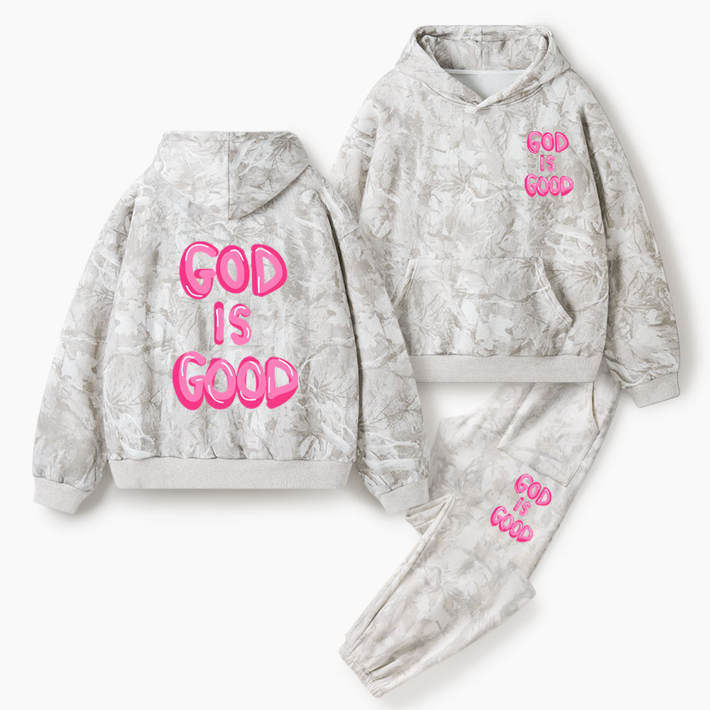 God Is Good Christian Camo Fleece Hoodie Set