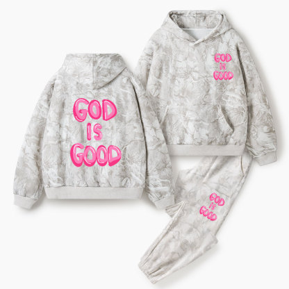 God Is Good Christian Camo Fleece Hoodie Set