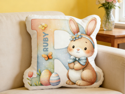 Personalized Cute Easter Bunny Irregular Short Plush Pillow