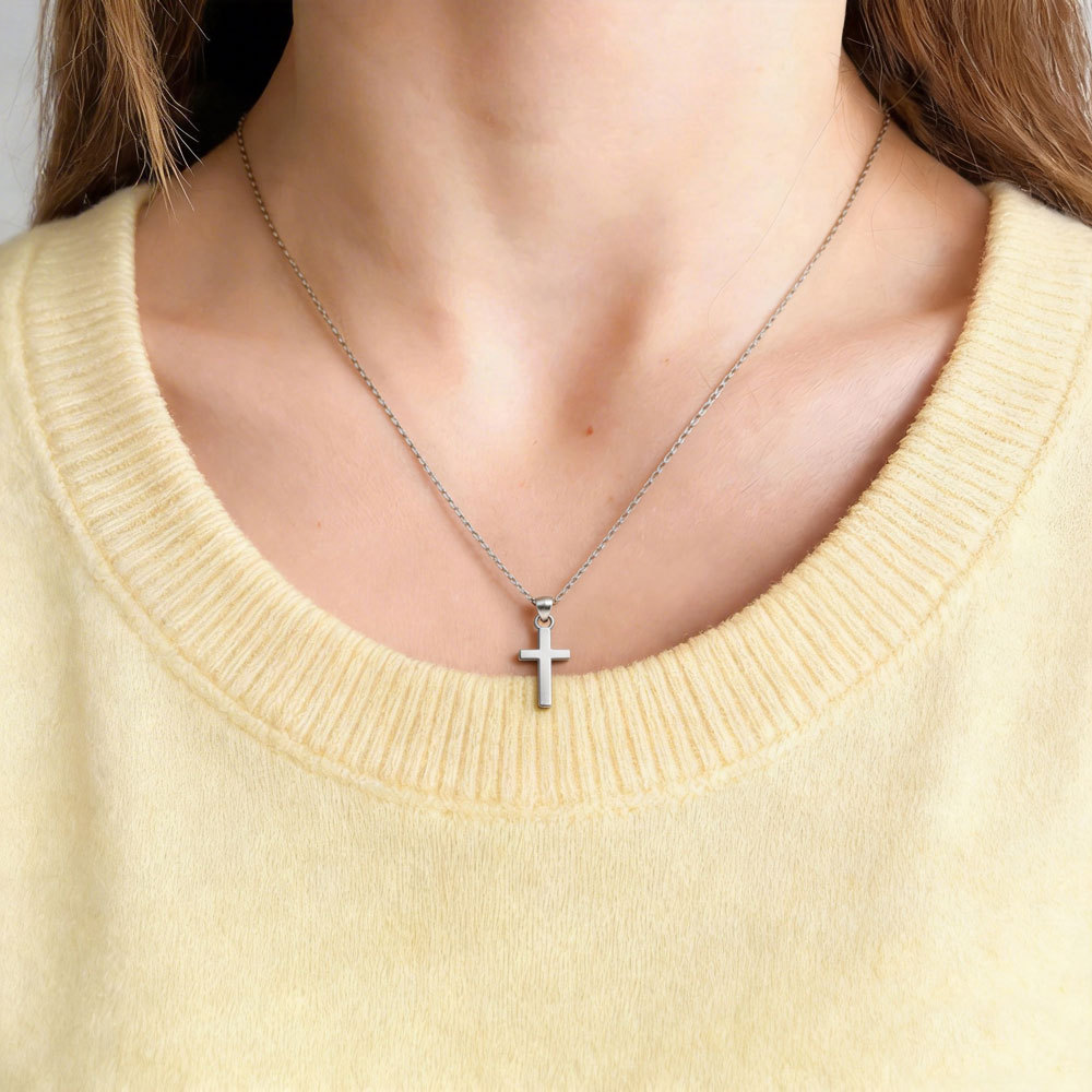 Minimal Cross Christian 925 Sterling Silver Necklace