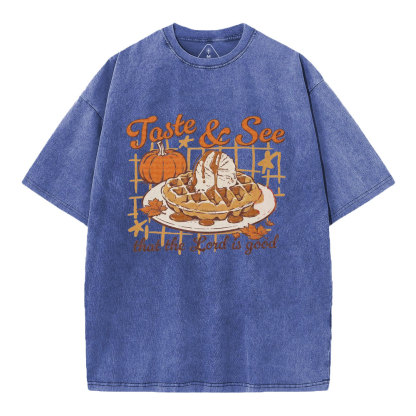 Taste And See That The Lord Is Good Christian Washed T-Shirt