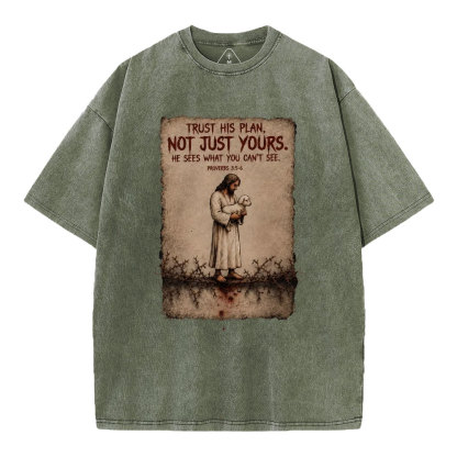 Trust His Plan Christian Washed T-Shirt