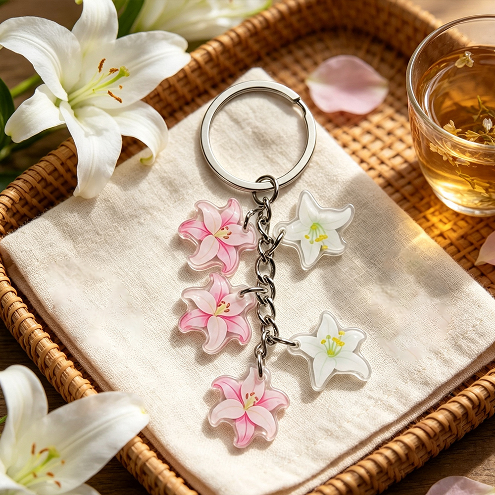 Consider the Lilies Acrylic Christian Keychain