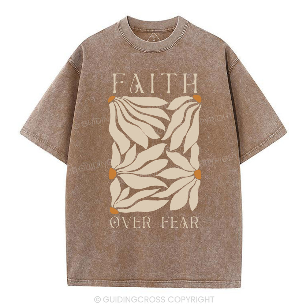 Faith Over Fear Christian Washed T-Shirt