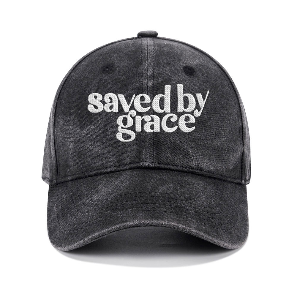 Save By Grace Christian Washed Hat