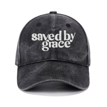 Save By Grace Christian Washed Hat