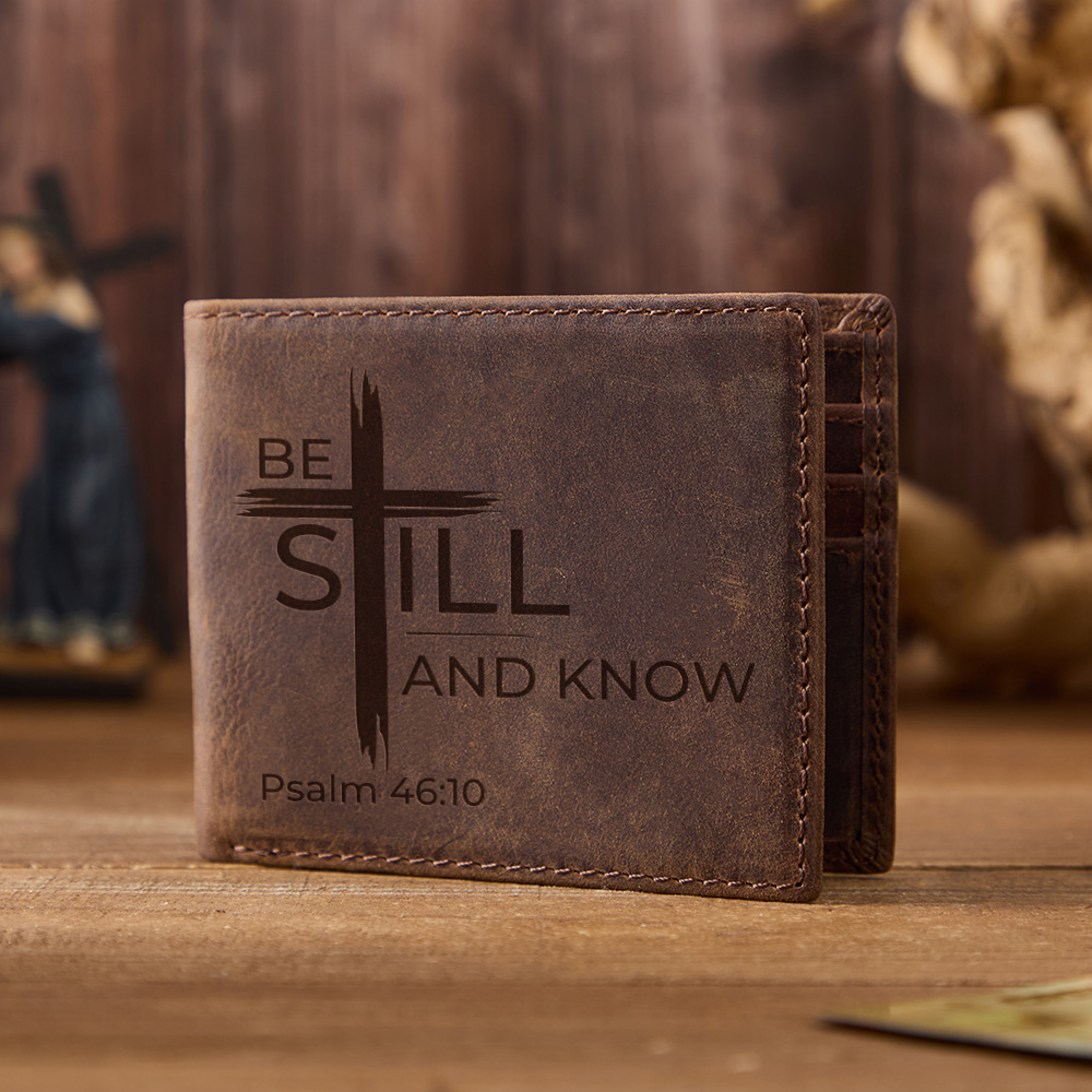 Be Still And Know Leather Wallet