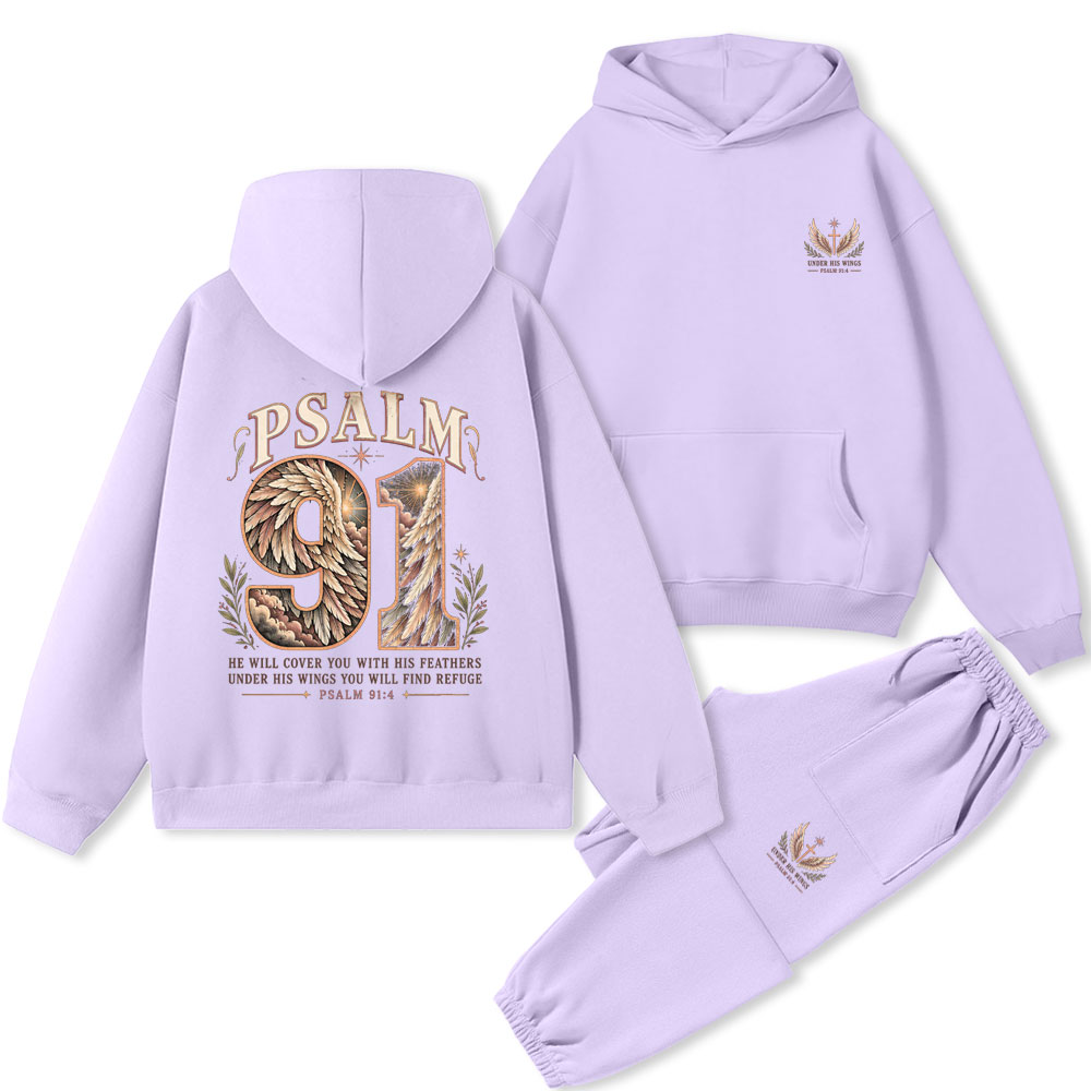 Psalm 91 Christian Premium Fleece Hoodie Set