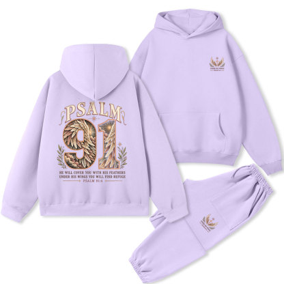 Psalm 91 Christian Premium Fleece Hoodie Set