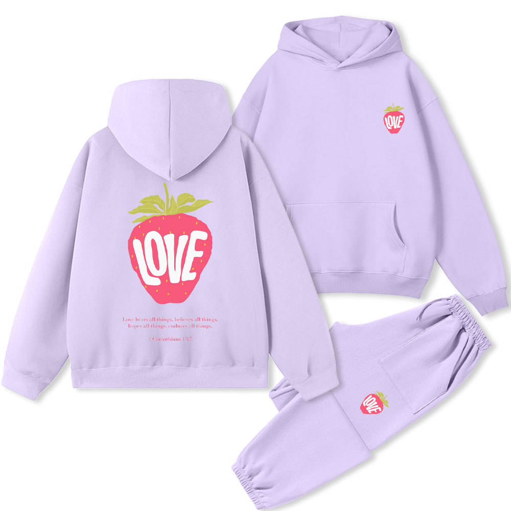 Love Bears All Things Christian Fleece Hoodie Set