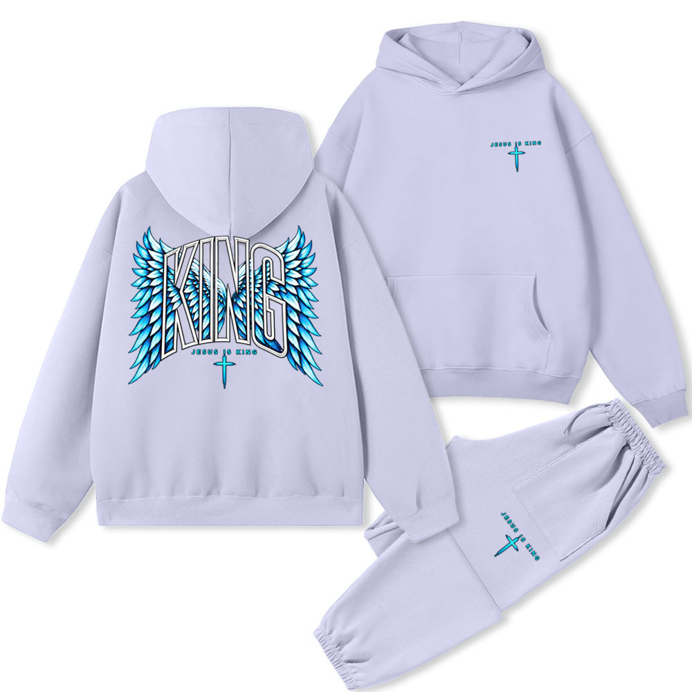 Jesus Is King Christian Premium Fleece Hoodie Set