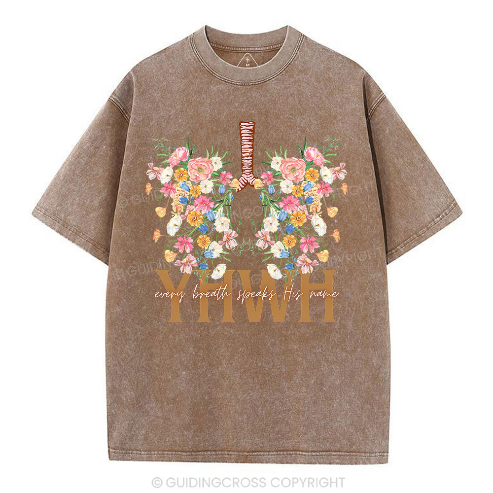 YHWH Floral Christian Washed T-Shirt