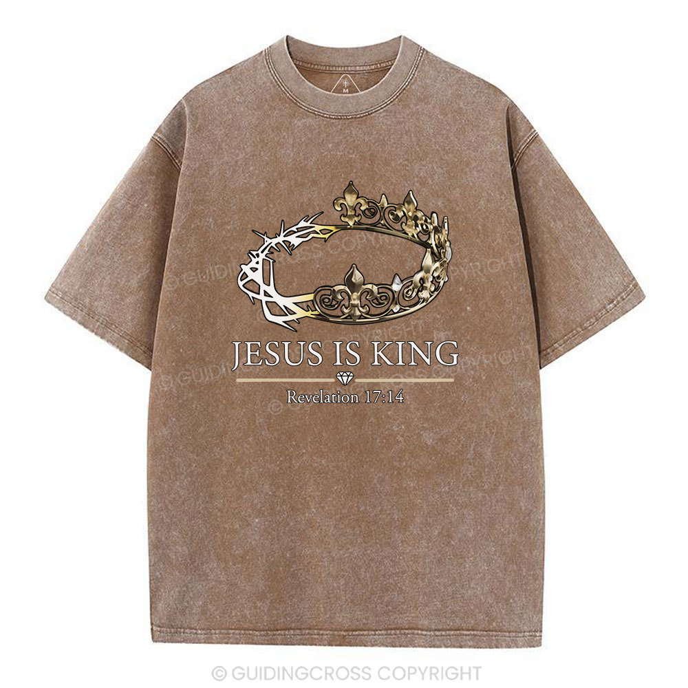 Jesus Is King Vintage Washed Christian T-Shirt