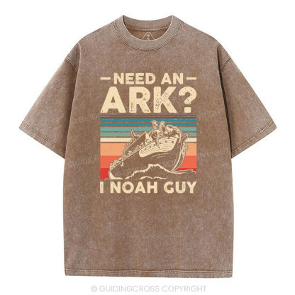 Need An Ark I Noah Guy Funny Vintage Washed Christian T-Shirt