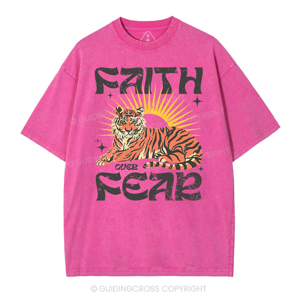 Faith Over Fear Christian Washed T-Shirt