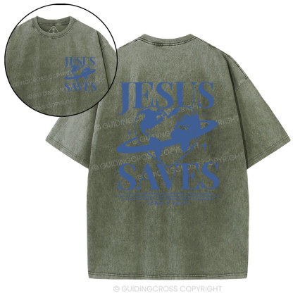 Jesus Saves Christian Washed T-Shirt