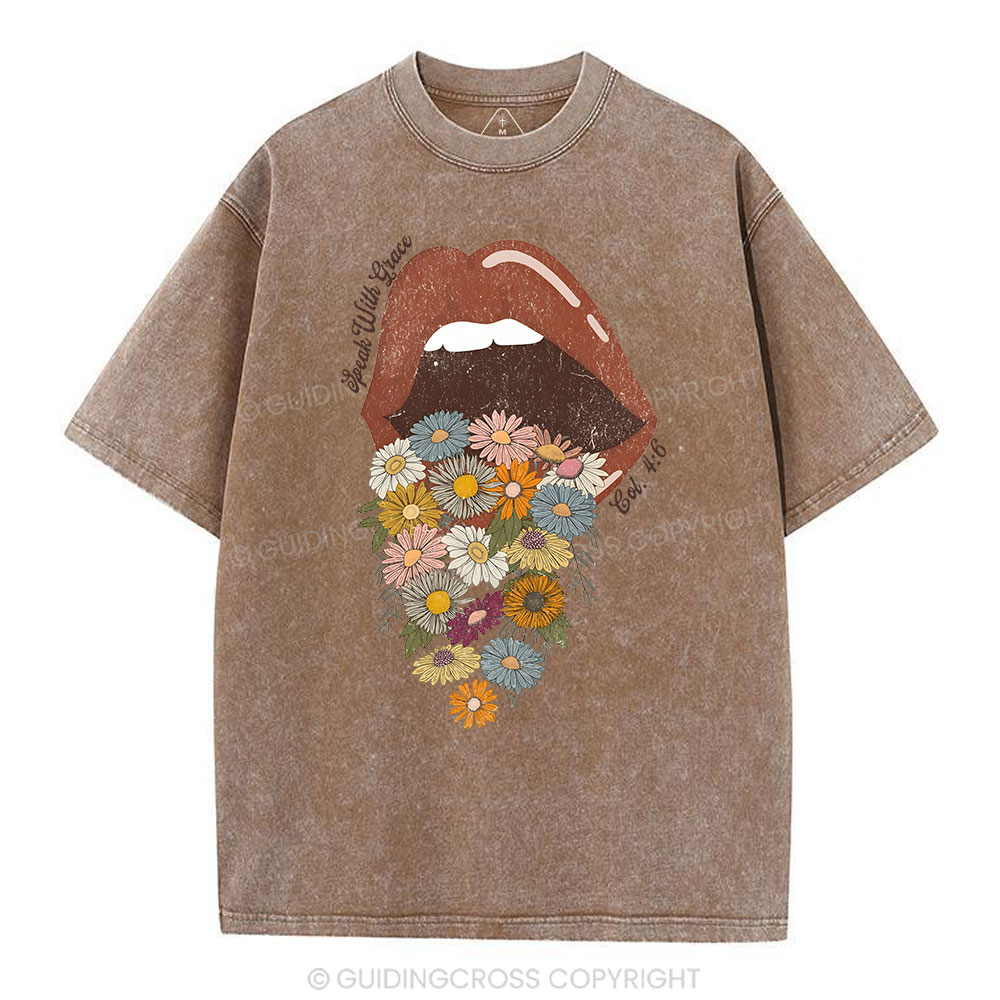 Speak With Grace Christian Washed T-Shirt