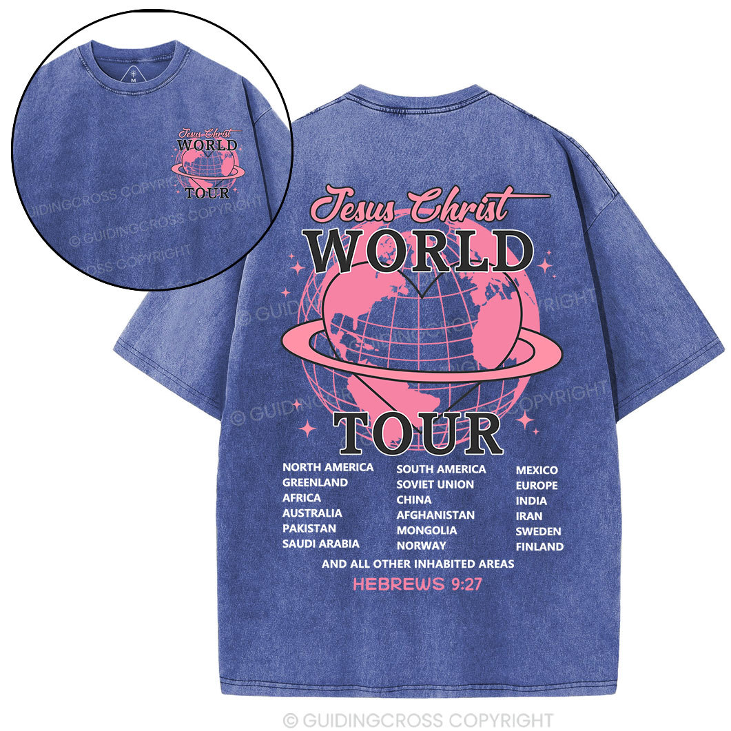 Jesus World Tour Christian Washed T-Shirt