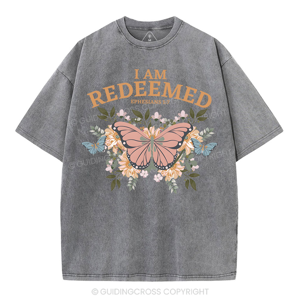 I Am Redeemed Christian Washed T-Shirt