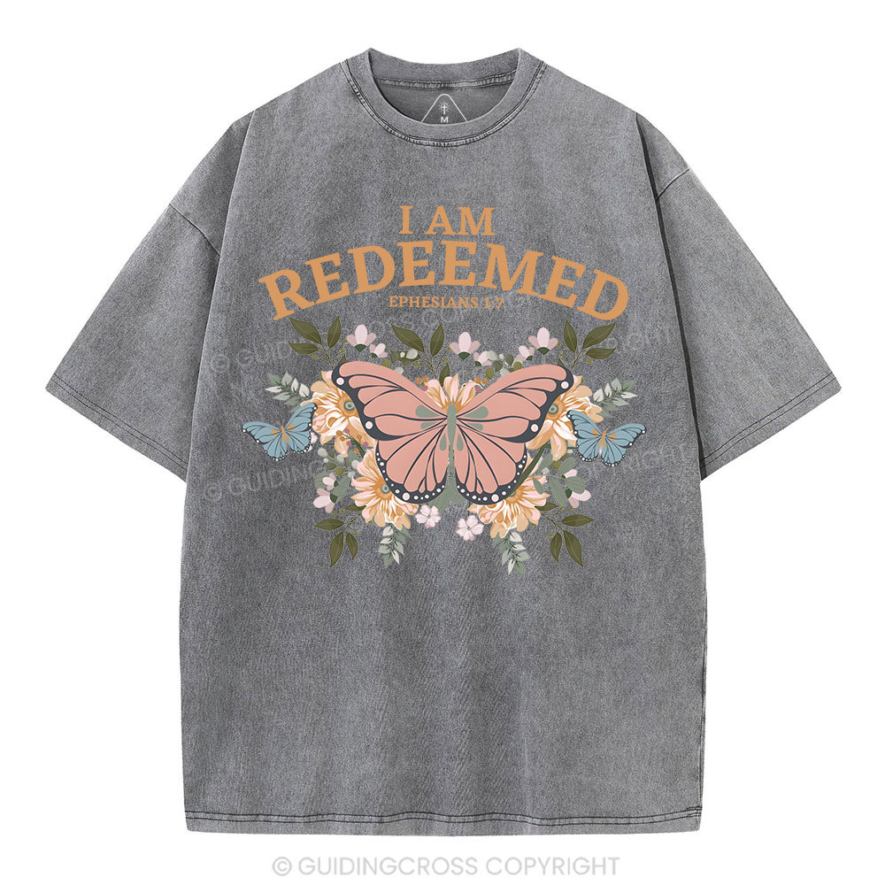 I Am Redeemed Christian Washed T-Shirt