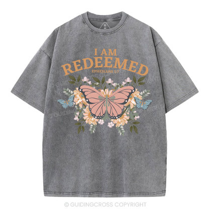 I Am Redeemed Christian Washed T-Shirt