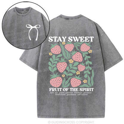 Stay Sweet Fruit Of The Spirit Christian Washed T-Shirt