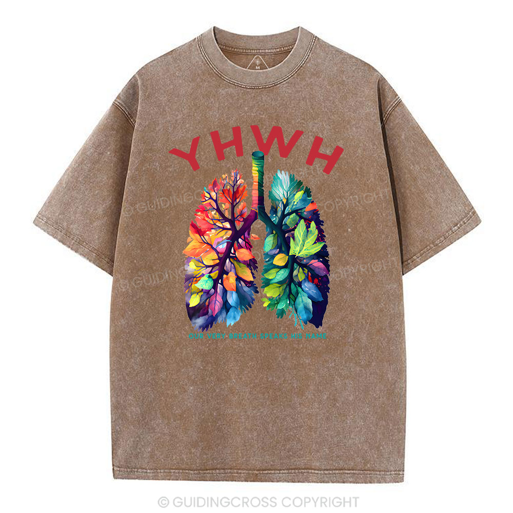 YHWH Leaf Christian Washed T-Shirt