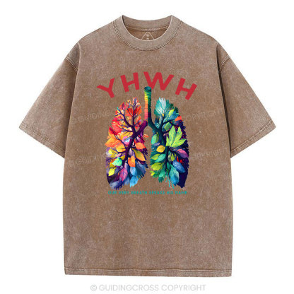 YHWH Leaf Christian Washed T-Shirt