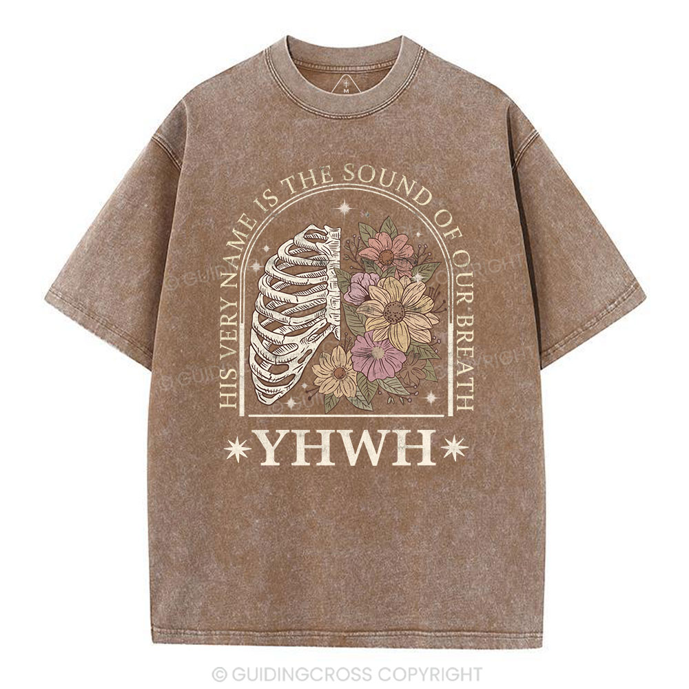 YHWH Boho Floral Lung Christian Washed T-Shirt