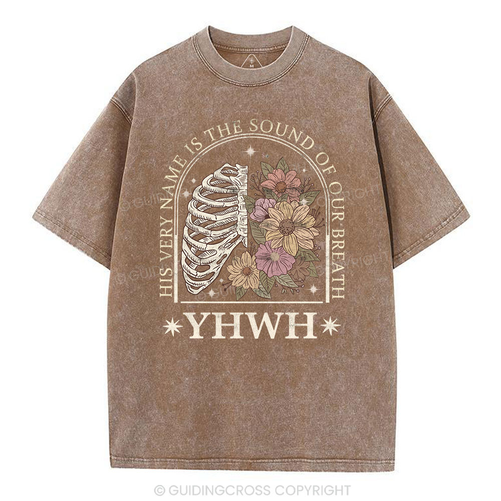 YHWH Boho Floral Lung Christian Washed T-Shirt