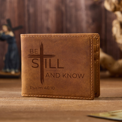 Be Still And Know Leather Wallet