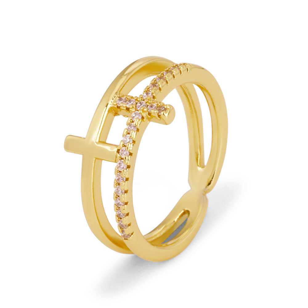 Diamond Cross Christian Ring