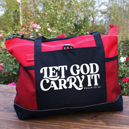 Psalm 55 48 Let God Carry It Christian Tote Bag
