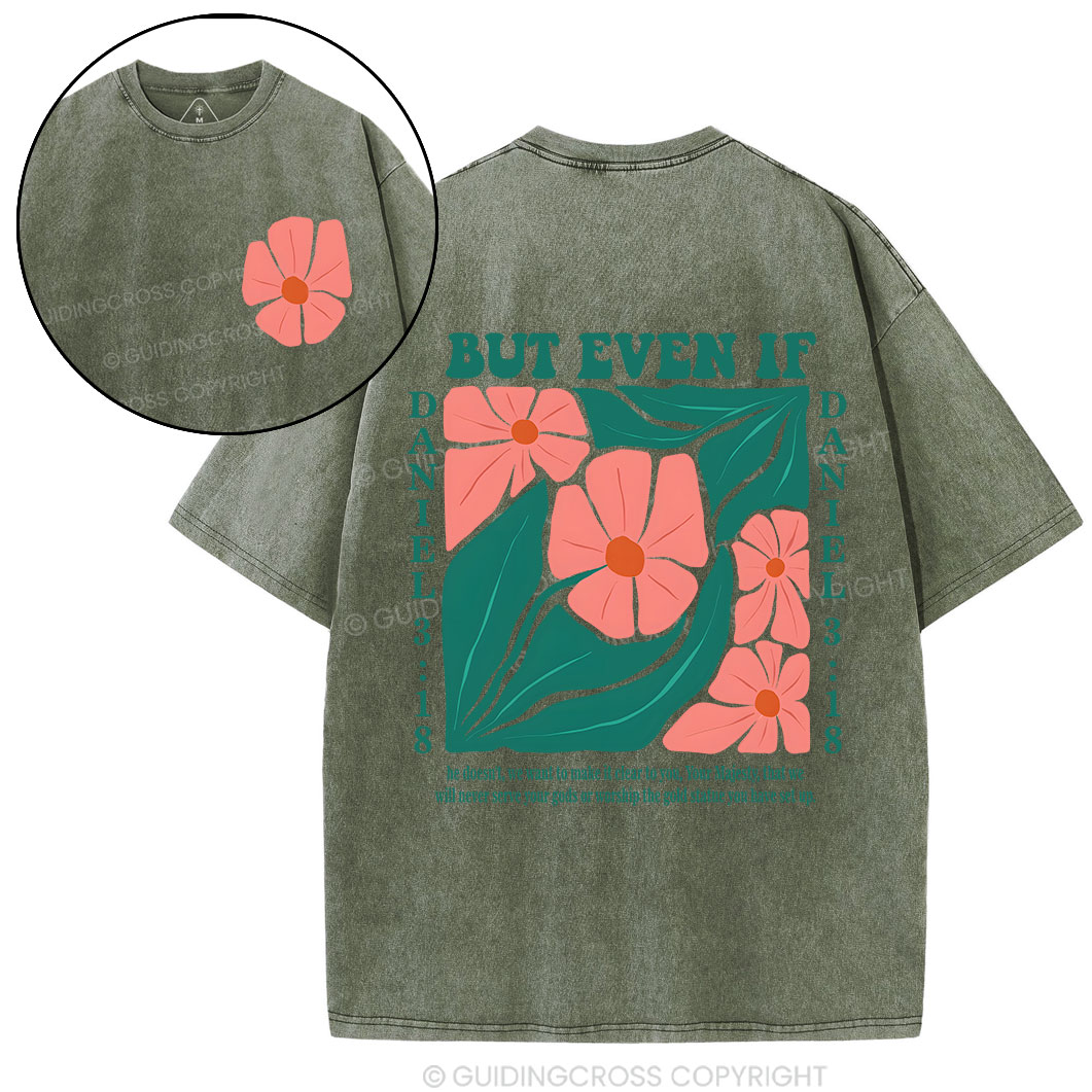 Floral Bible Verse Christian Washed T-Shirt