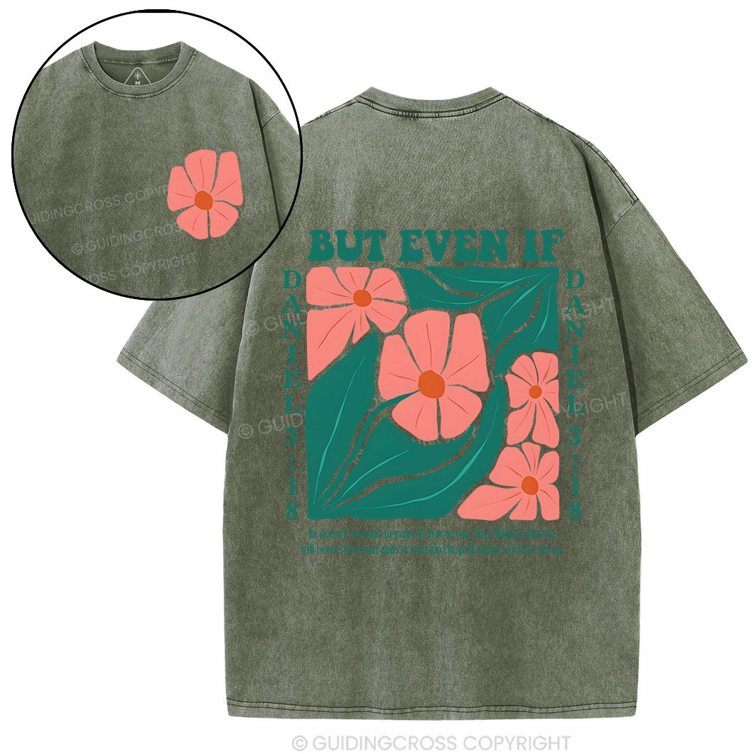 Floral Bible Verse Christian Washed T-Shirt