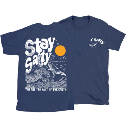 Stay Salty Ocean Waves Christian T-Shirt