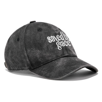 Save By Grace Christian Washed Hat