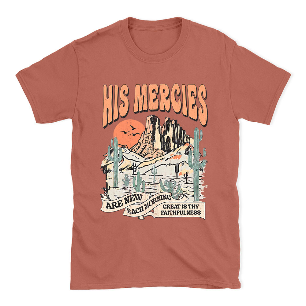 His Mercies Are New Every Morning Boho Christian T-Shirt